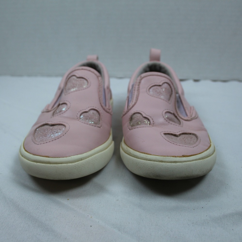 Old‎ Navy Toddler Girls Pink Glitter Heart Slip On Sneakers Size 9 - Picture 2 of 8